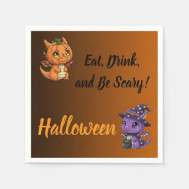 オレンジ ブラウン ブラック グラデーション ハロウィン ドラゴン ナプキン スタンダードカクテルナプキン