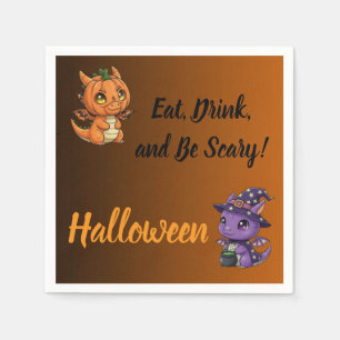オレンジ ブラウン ブラック グラデーション ハロウィン ドラゴン ナプキン スタンダードカクテルナプキン