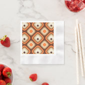 オレンジ、ブラウン、ベージュの正方形 縁ありカクテルナプキン (インサイチュ)