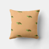 オレンジ ブラウン モダン カメ クッション (裏面)