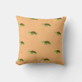 オレンジ ブラウン モダン カメ クッション (正面)