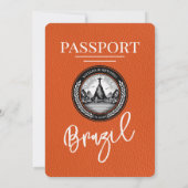 オレンジ ブラジル パスポート 結婚式招待状 招待状 (裏面)