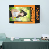 オレンジ&ブラックおめでとうワンフォト卒業パーティー 横断幕 (トレードショー)