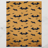 オレンジ&ブラックこうもりハロウィーンスクラップブック紙 (裏面)