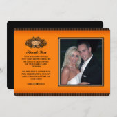 オレンジ & ブラックの感謝フォトカード サンキューカード (正面/裏面)