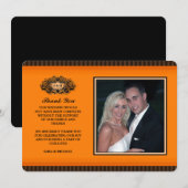 オレンジ & ブラックの感謝写真カード サンキューカード (正面/裏面)
