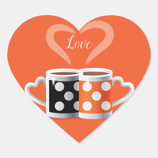 オレンジ+ブラックまたは我々は一緒に属している ハートシール (正面)