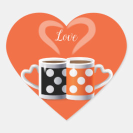 オレンジ+ブラックまたは我々は一緒に属している ハートシール