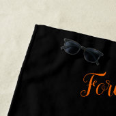 オレンジ+ブラックコーヒーカラートレンディーデザインポップ・アートのART ビーチタオル (インサイチュ)