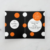 オレンジ+ブラックコーヒーカラートレンディー日付の保存 案内状 (内部)