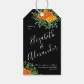 オレンジ&ブラックゴシック牡丹&バラフローラ結婚ズ ギフトタグ (正面)