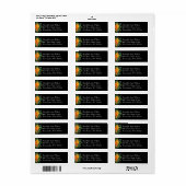 オレンジ&ブラックゴシック牡丹&バラフローラ結婚ズ ラベル (フルシート)