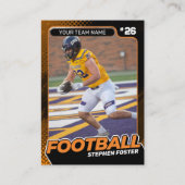 オレンジ&ブラックサッカーのトレーディングカードカスタムプレーヤー コーリングカード (正面)