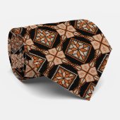 オレンジ&ブラックタトレズヘナトベプリントパターン ネクタイ (ロール)