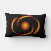 オレンジ/ブラックデジタルアートランバー装飾用クッション ランバークッション (裏面)