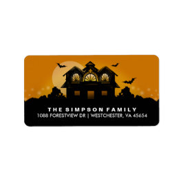 オレンジ&ブラックハウス幽霊のよく出る住所 シール