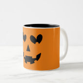 オレンジ&ブラックハッピーハートパンプキンハロウィーン ツートーンマグカップ (正面右)