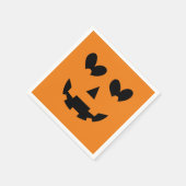 オレンジ&ブラックハッピーハートパンプキンハローウィンパーティ スタンダードカクテルナプキン (角)