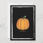 オレンジ&ブラックハロウィーンカボチャ彫刻パーティー 招待状 (裏面)