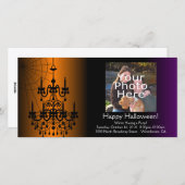 オレンジ/ブラックハロウィーンシャンデリア シーズンカード (正面/裏面)