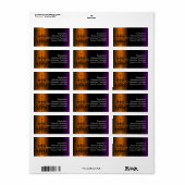 オレンジ/ブラックハロウィーンシャンデリア ラベル (フルシート)