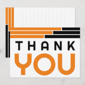 オレンジ&ブラックバーグラードパーティーありがとう サンキューカード (正面/裏面)