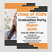 オレンジ&ブラックバーワンフォトグラードパーティー 招待状 (正面/裏面)