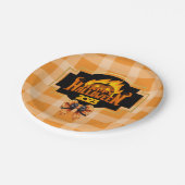 オレンジ&ブラックパターンイラストレーションハロウィーン ペーパープレート (アングル)