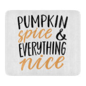 オレンジ&ブラックパンプキンスパイスサンクスギビング引用文 カッティングボード (正面)