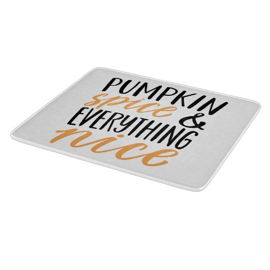 オレンジ&ブラックパンプキンスパイスサンクスギビング引用文 カッティングボード (角)