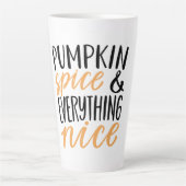 オレンジ&ブラックパンプキンスパイスサンクスギビング引用文 カフェラテマグ (正面)