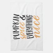 オレンジ&ブラックパンプキンスパイスサンクスギビング引用文 キッチンタオル (縦)