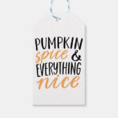 オレンジ&ブラックパンプキンスパイスサンクスギビング引用文 ギフトタグ (正面)