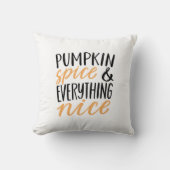 オレンジ&ブラックパンプキンスパイスサンクスギビング引用文 クッション (正面)