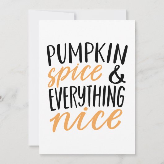 オレンジ&ブラックパンプキンスパイスサンクスギビング引用文 シーズンカード (正面)