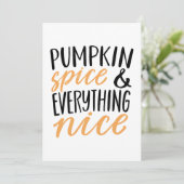 オレンジ&ブラックパンプキンスパイスサンクスギビング引用文 シーズンカード (スタンド正面)