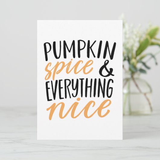 オレンジ&ブラックパンプキンスパイスサンクスギビング引用文 シーズンカード (スタンド正面)