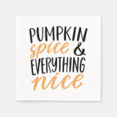 オレンジ&ブラックパンプキンスパイスサンクスギビング引用文 スタンダードカクテルナプキン (正面)