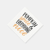 オレンジ&ブラックパンプキンスパイスサンクスギビング引用文 スタンダードカクテルナプキン (角)