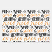 オレンジ&ブラックパンプキンスパイスサンクスギビング引用文 ラッピングペーパーシート (正面2)