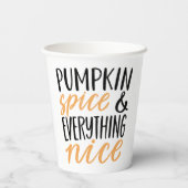 オレンジ&ブラックパンプキンスパイスサンクスギビング引用文 紙コップ (裏面)