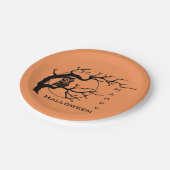 オレンジ&ブラックフクロウハッピーハローウィン紙プレート ペーパープレート (アングル)