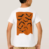 オレンジ&ブラック不気味ハッピーハローウィンキッズ Tシャツ (裏面)