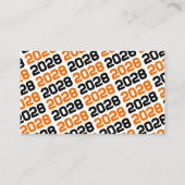 オレンジ&ブラック卒業ミニ卒業招待状 名刺 (裏面)