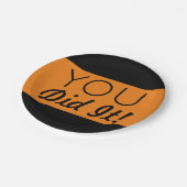 オレンジ&ブラック卒業 ペーパープレート (アングル)