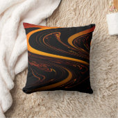 オレンジ&ブラック抽象芸術装飾用クッション クッション (ブランケット)
