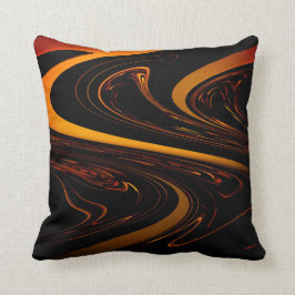 オレンジ&ブラック抽象芸術装飾用クッション クッション