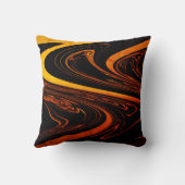 オレンジ&ブラック抽象芸術装飾用クッション クッション (裏面)