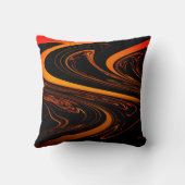 オレンジ&ブラック抽象芸術装飾用クッション クッション (裏面)