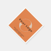 オレンジ+ブラック文字会社のビジネス紙のロゴ スタンダードカクテルナプキン (角)